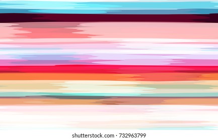 Watercolor Style Seamless Hand Drawn Pattern with Stripes. Fashion Design. Cover, Fabric, Ad Design Texture. Holiday Seamless Background