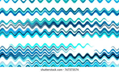 Watercolor Style Seamless Hand Drawn Pattern with Waves. Fashion Print Design with Zigzag Brush Strokes. Linen, Fabric Zigzag Marine Background. Holiday Seamless Wavy Striped Seamless Pattern.