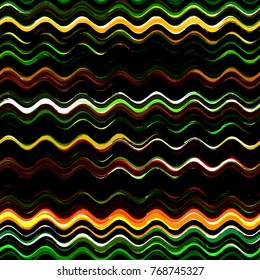 Watercolor Style Seamless Hand Drawn Pattern with Waves. Fashion Print Design with Zigzag Brush Strokes. Cloth, Textile Zigzag Background. Holiday Seamless Wavy Striped Seamless Pattern.