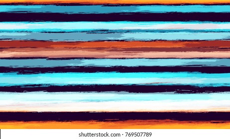 Watercolor Style Seamless Hand Drawn Pattern with Stripes. Fashion Print Design Texture. Cloth, Textile Background. Holiday Seamless Striped Seamless Pattern.