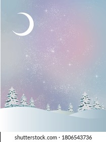Watercolor style snow scene background material