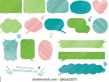 Conjunto de burbujas de expresiones de estilo de color de agua