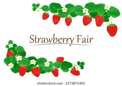 Watercolor style strawberry fair frame illustration