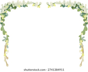 Watercolor style vector botanical top border frame featuring soft sage greenery and delicate floral accents. Designed with a hand-painted watercolor texture, ideal for wedding invitations, save-the-date cards, greeting cards, certificates, and elegant stationery templates. The clean white background allows seamless integration into modern romantic layouts.