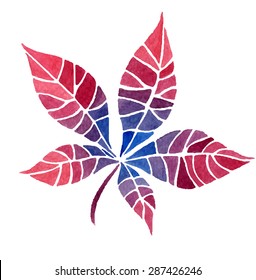Watercolor style vector illustration of leaf.