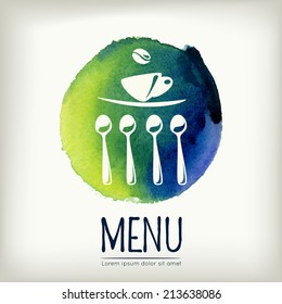 Watercolor style vector menu design