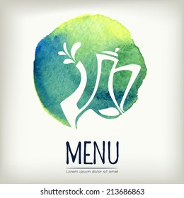 Watercolor style vector menu design