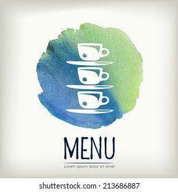 Watercolor style vector menu design
