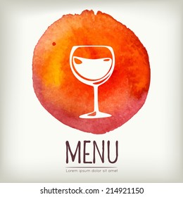 Watercolor style vector menu design