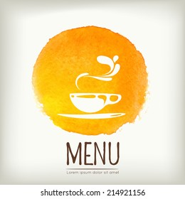 Watercolor style vector menu design