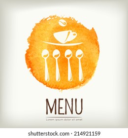 Watercolor style vector menu design