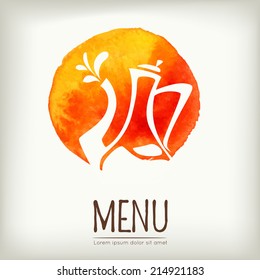 Watercolor style vector menu design