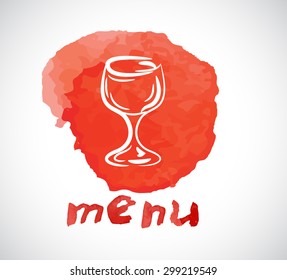 Watercolor style vector menu design