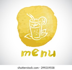 Watercolor style vector menu design