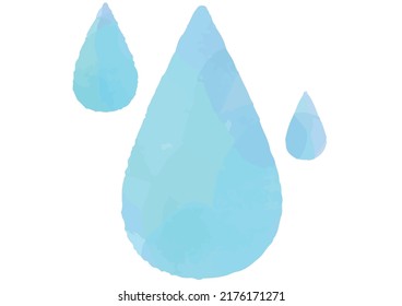 Watercolor style weather icon. Water drops of humidity.