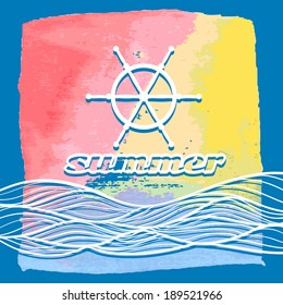 Watercolor summer background.