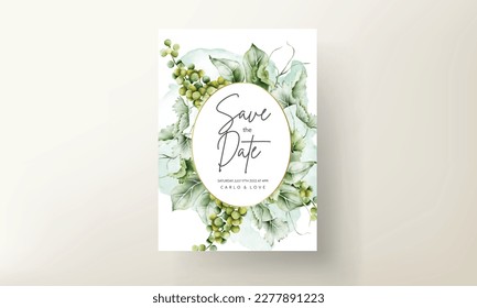 watercolor summer fruits wedding invitation card template