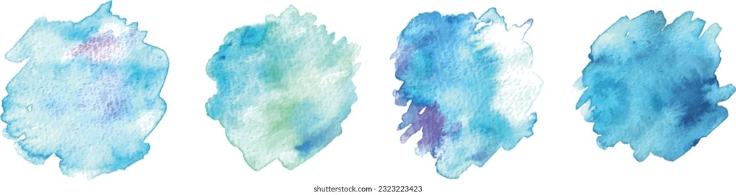 Watercolor. Summer ink vector frame with watercolor touch. Hand drawn watercolor cool summer texture.