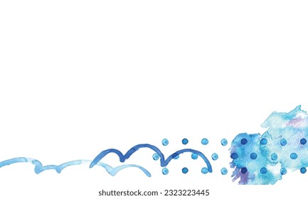 Acuarela. Marco vectorial de tinta de verano con toque de acuarela. Colores de agua dibujados a mano textura fresca de verano.
