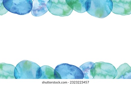 Acuarela. Marco vectorial de tinta de verano con toque de acuarela. Colores de agua dibujados a mano textura fresca de verano.