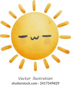 Watercolor Sun Artwork: Luminous Celestial Painting