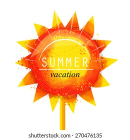 watercolor sun. Vector