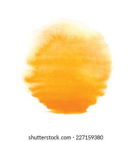 watercolor sun, vector illustration, isolated on white background