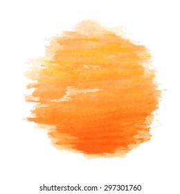 watercolor sun, vector illustration, isolated on white background