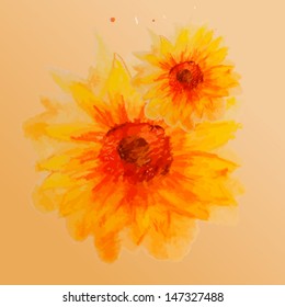 watercolor sunflower