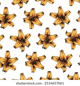 Watercolor sunflower background. Seamless pattern.