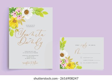 watercolor sunflower frame background design