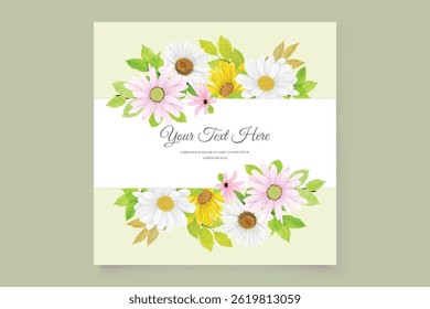 watercolor sunflower frame background design