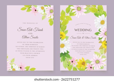 watercolor sunflower frame background design