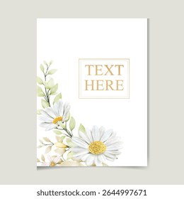 Watercolor sunflower greeting design card and Beautiful invitation wedding card design with watercolor invitation card template
