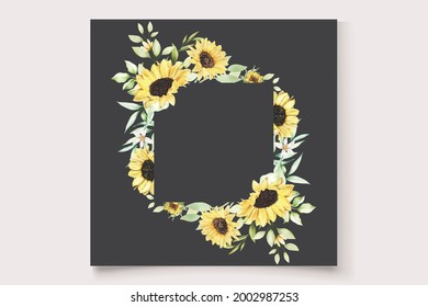 watercolor sunflower invitation card set
