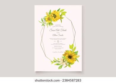 watercolor sunflower ornament card design