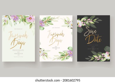 watercolor sunflowers wedding invitation card set