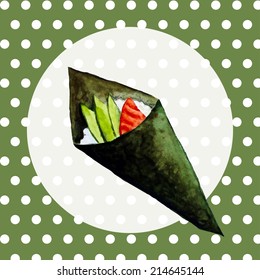 Watercolor sushi