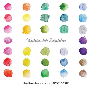 Watercolor Swatches Circular Element Collection