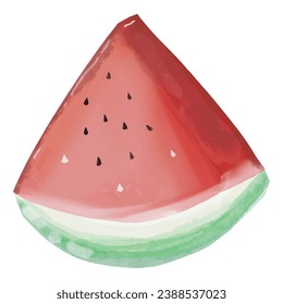 watercolor sweet watermelon isolated on white background