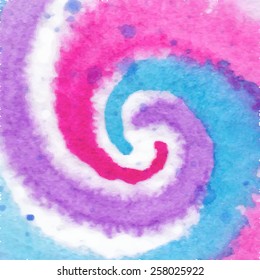 Watercolor Swirl Abstract vector background. Blue, purple, magenta backdrop. 