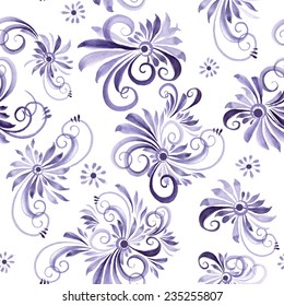 watercolor swirls seamless vector pattern