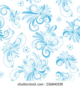 watercolor swirls seamless vector pattern