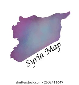 Watercolor Syria map vector, Syria map in watercolor style vector