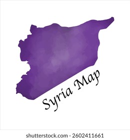 Watercolor Syria map vector, Syria map in watercolor style vector