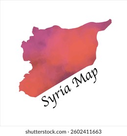 Watercolor Syria map vector, Syria map in watercolor style vector