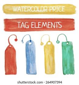 Watercolor tag price elements