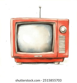 aquarela de clipart de televisão ilustração isolada