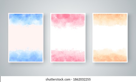 Watercolor template A4. Three items