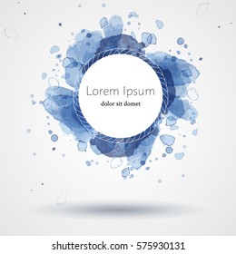Watercolor template with background and label.